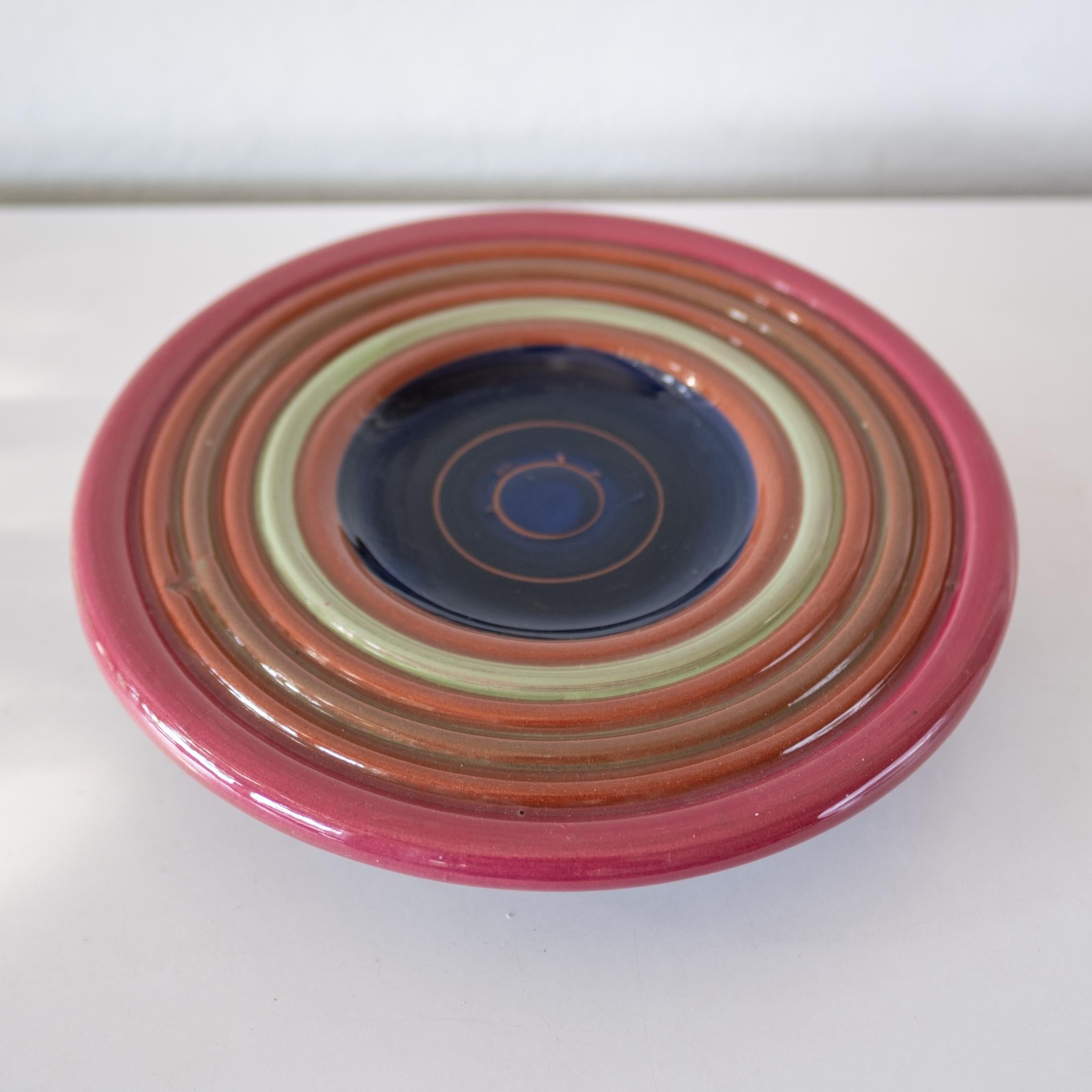 Peter Shire Ceramic EXP Pottery 1997 Compote Bowl In Good Condition For Sale In San Diego, CA