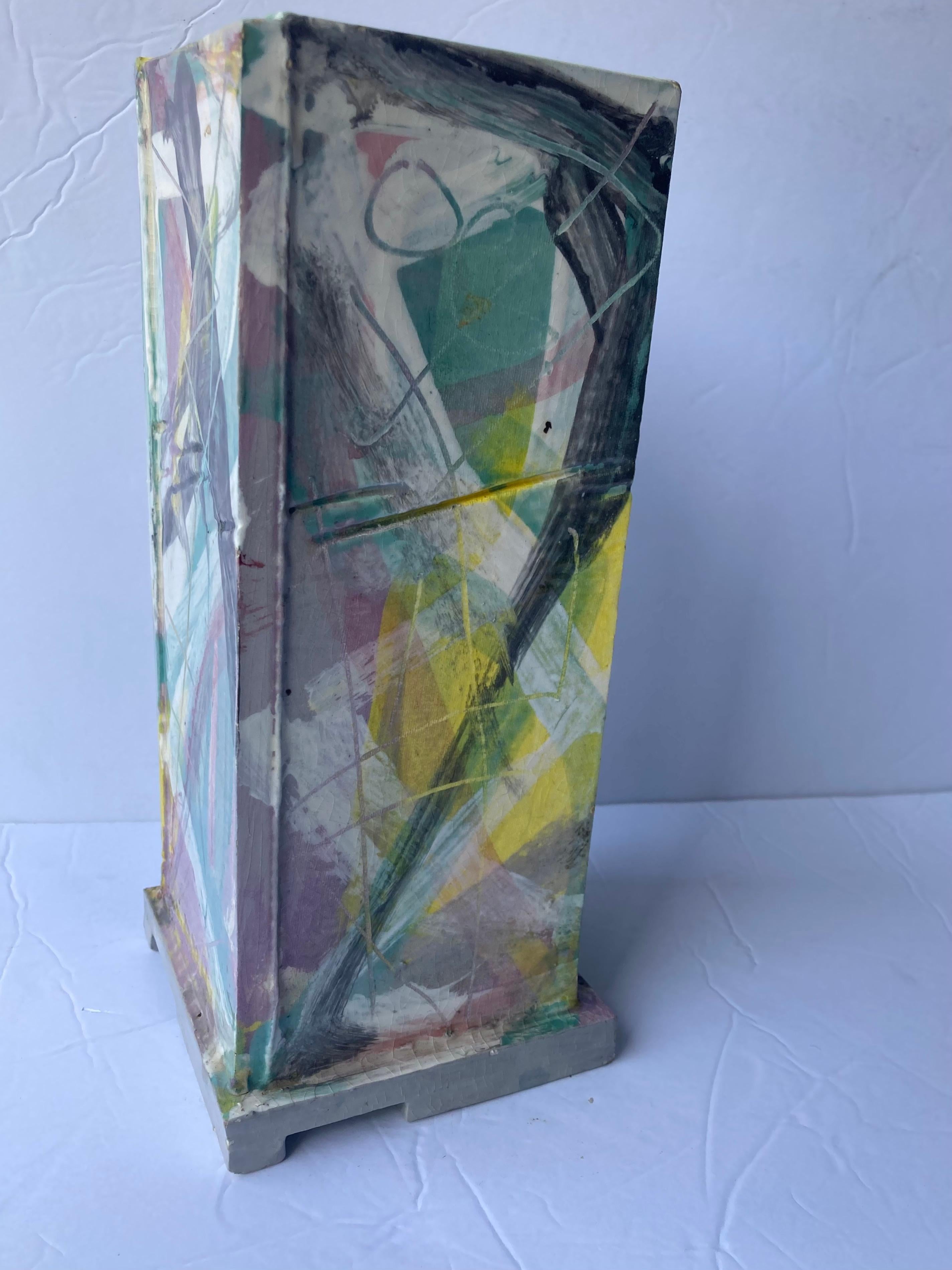 Postmoderne Vase en céramique/poterie abstrait/design éclabousssures de Peter Shire en vente