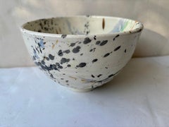 Peter Shire ceramic/pottery bowl, " Splatter" pattern / design , signed dated .