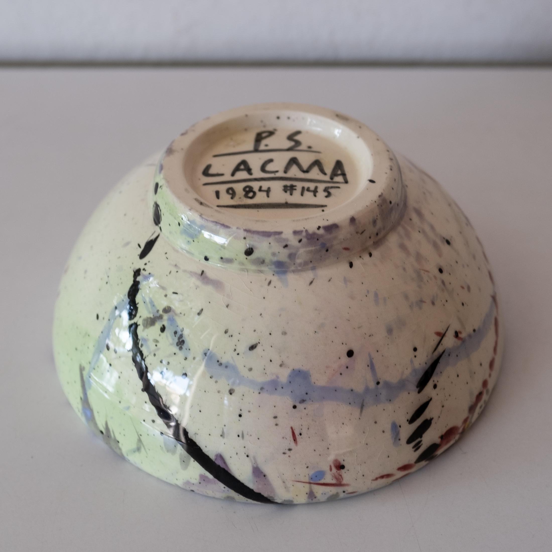 Peter Shire Ceramic Splatter Bowl for Los Angeles County Museum of Art, 1984 1