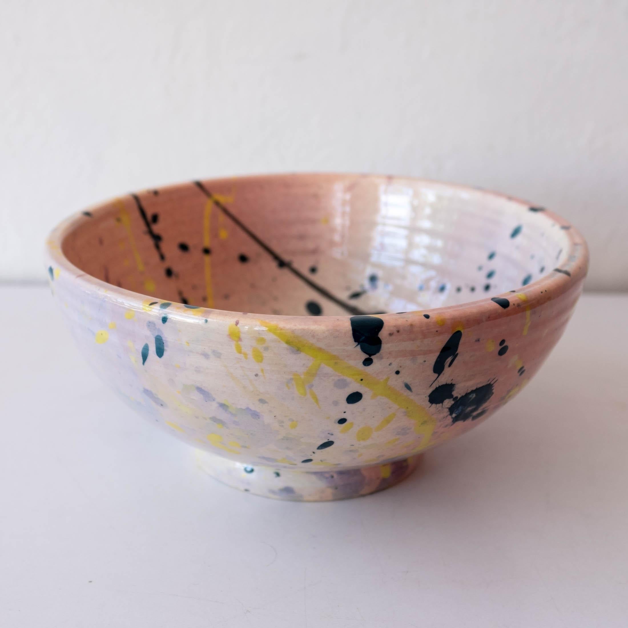 Post-Modern Peter Shire Ceramic Splatter Bowl for Los Angeles County Museum of Art, 1984 For Sale