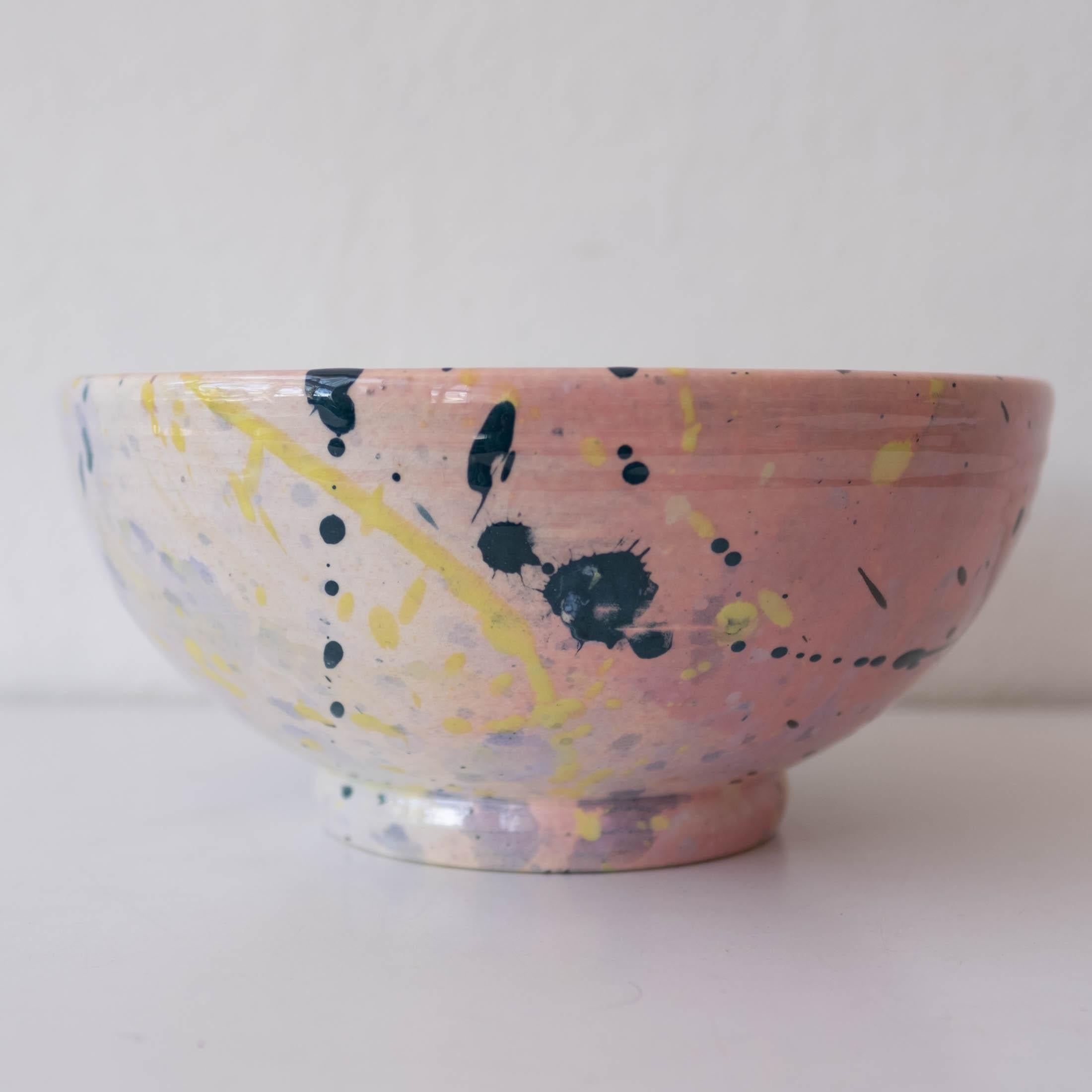 American Peter Shire Ceramic Splatter Bowl for Los Angeles County Museum of Art, 1984 For Sale
