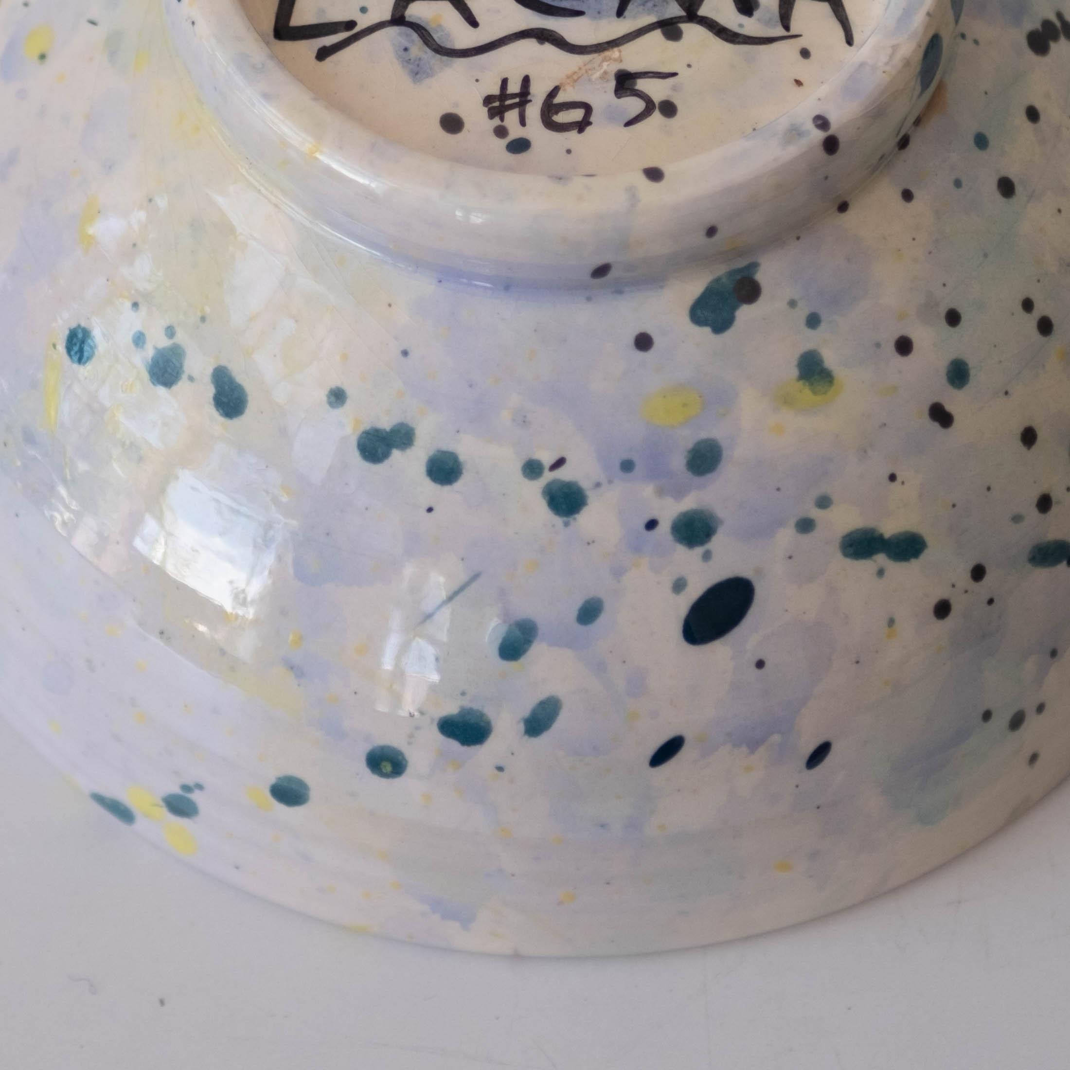 Peter Shire Ceramic Splatter Bowl for Los Angeles County Museum of Art, 1984 In Good Condition For Sale In San Diego, CA