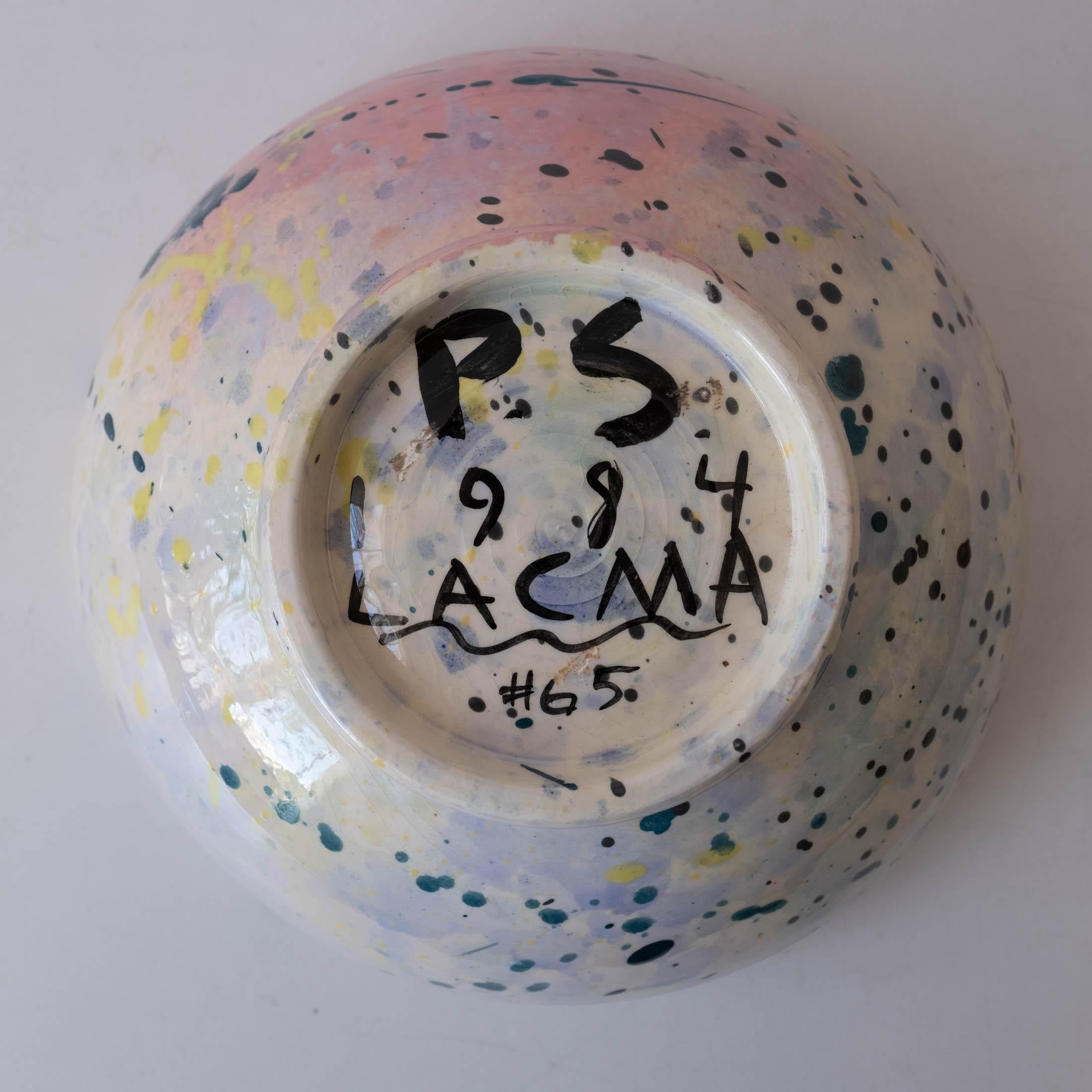 Peter Shire Ceramic Splatter Bowl for Los Angeles County Museum of Art, 1984 For Sale 1