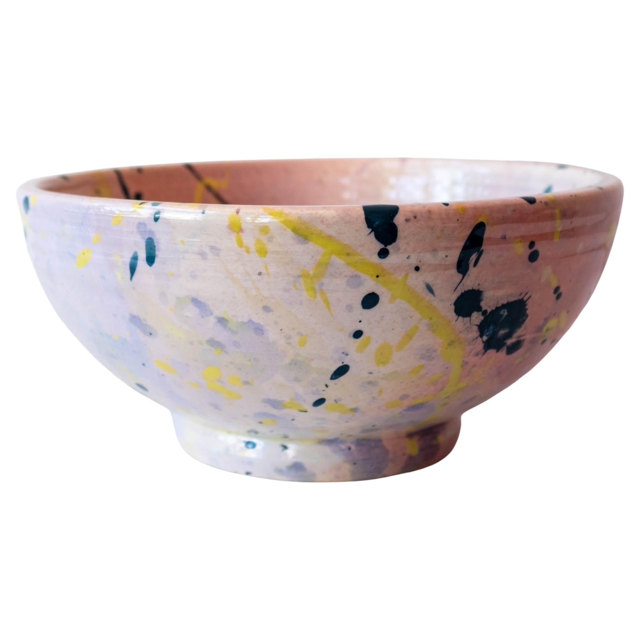 Peter Shire Ceramic Splatter Bowl for Los Angeles County Museum of Art, 1984 For Sale