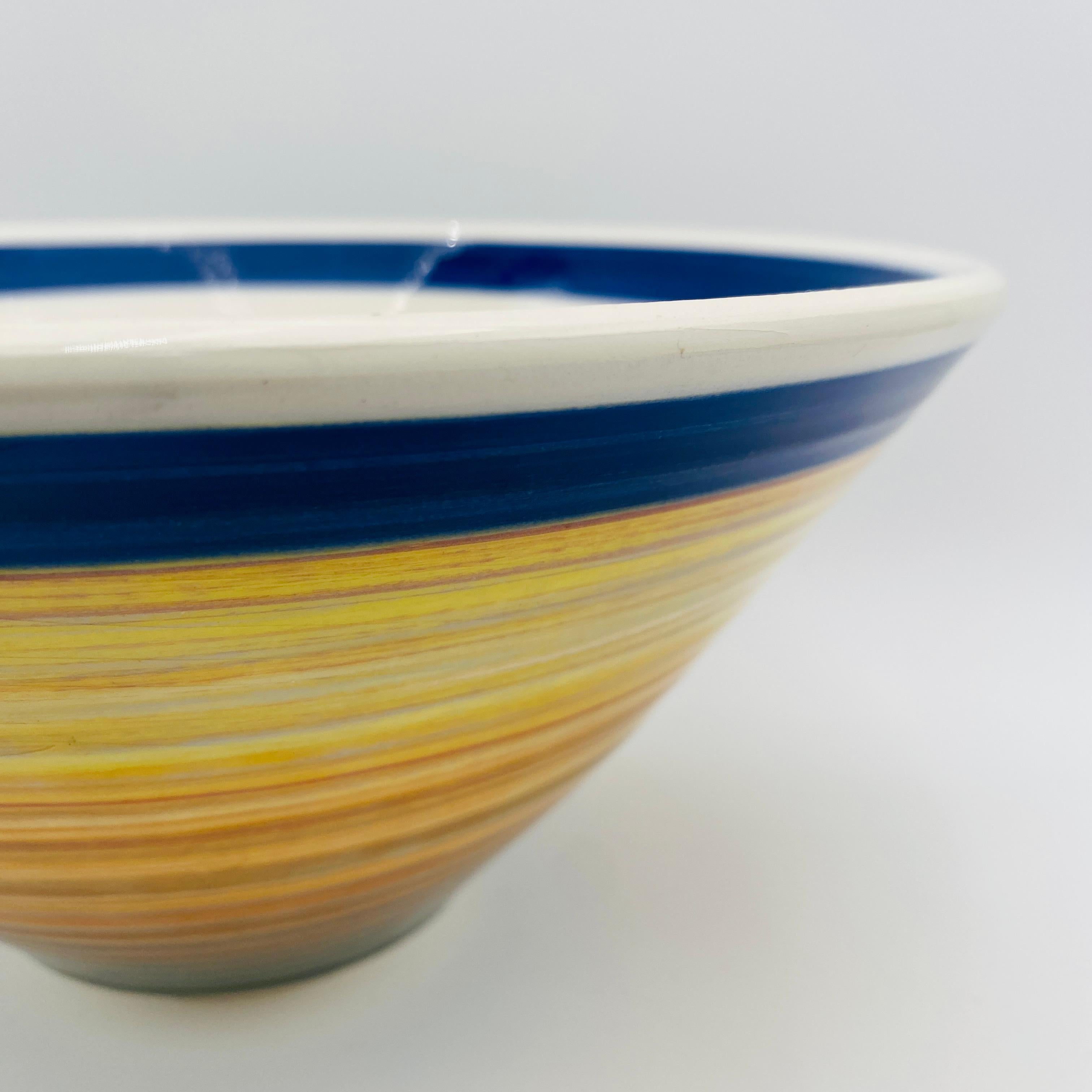 Peter Shire Echo X Park Ceramic Pottery Bowl Signed EXP 2001 For Sale 3