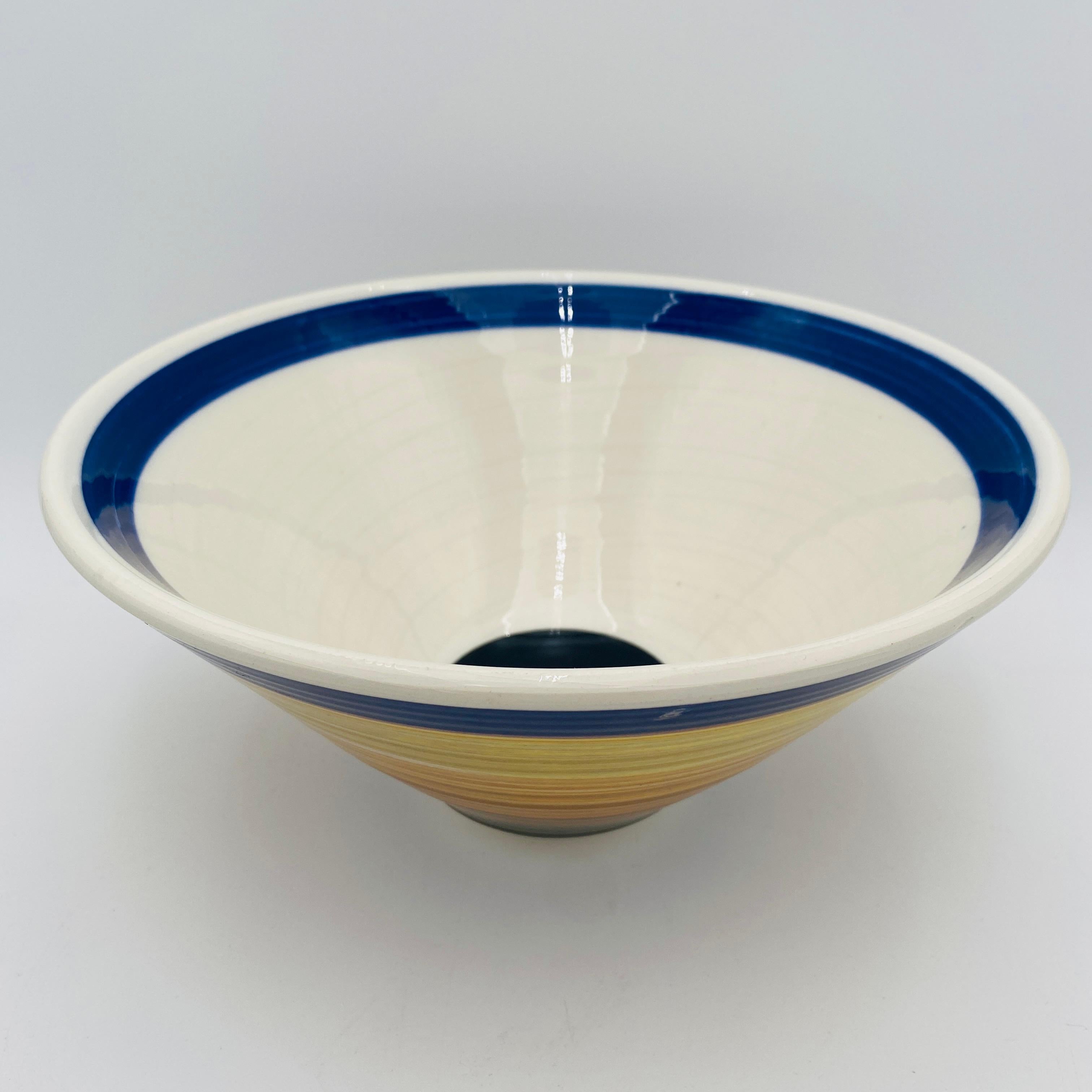 Peter Shire Echo X Park Ceramic Pottery Bowl Signed EXP 2001 For Sale 4