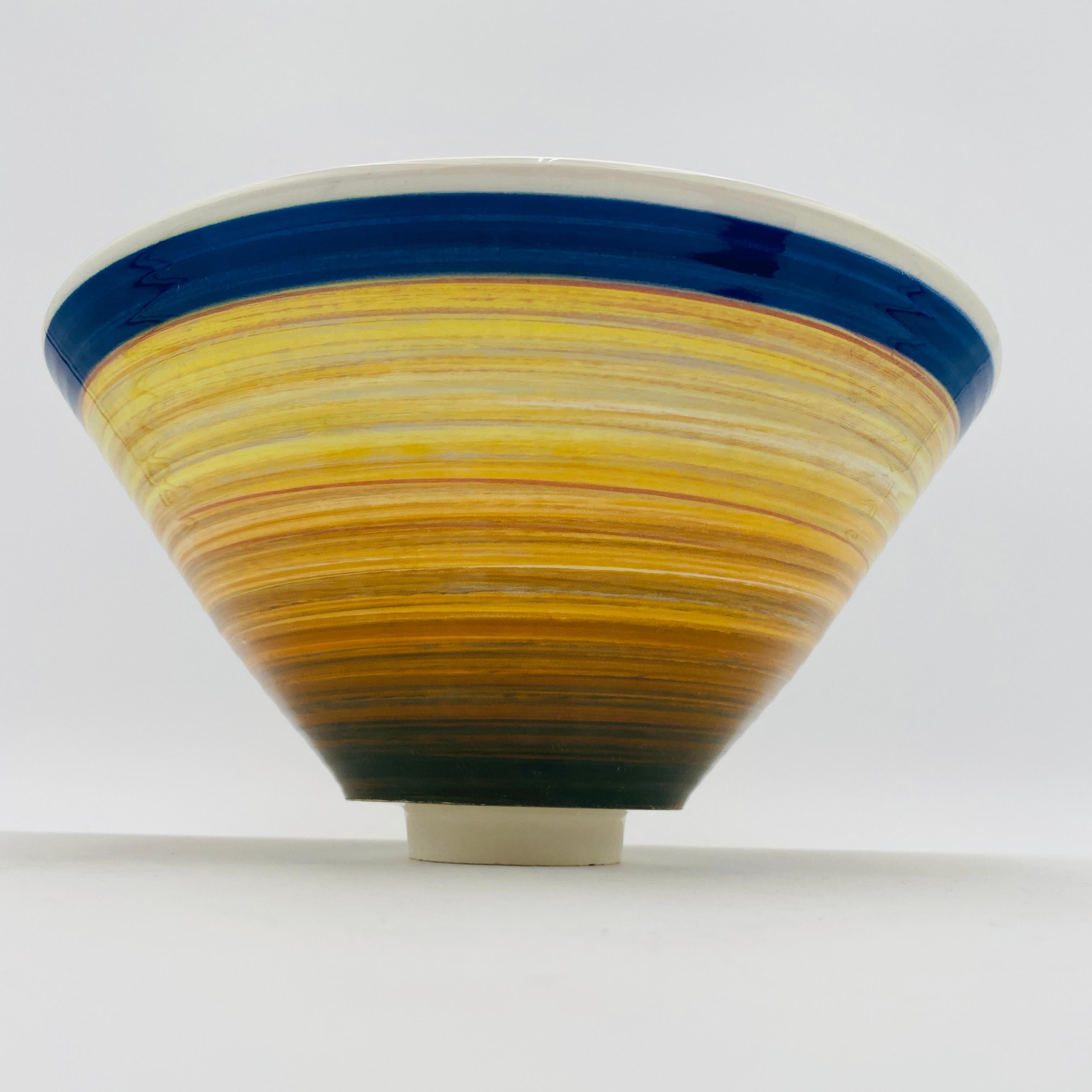 Post-Modern Peter Shire Echo X Park Ceramic Pottery Bowl Signed EXP 2001 For Sale