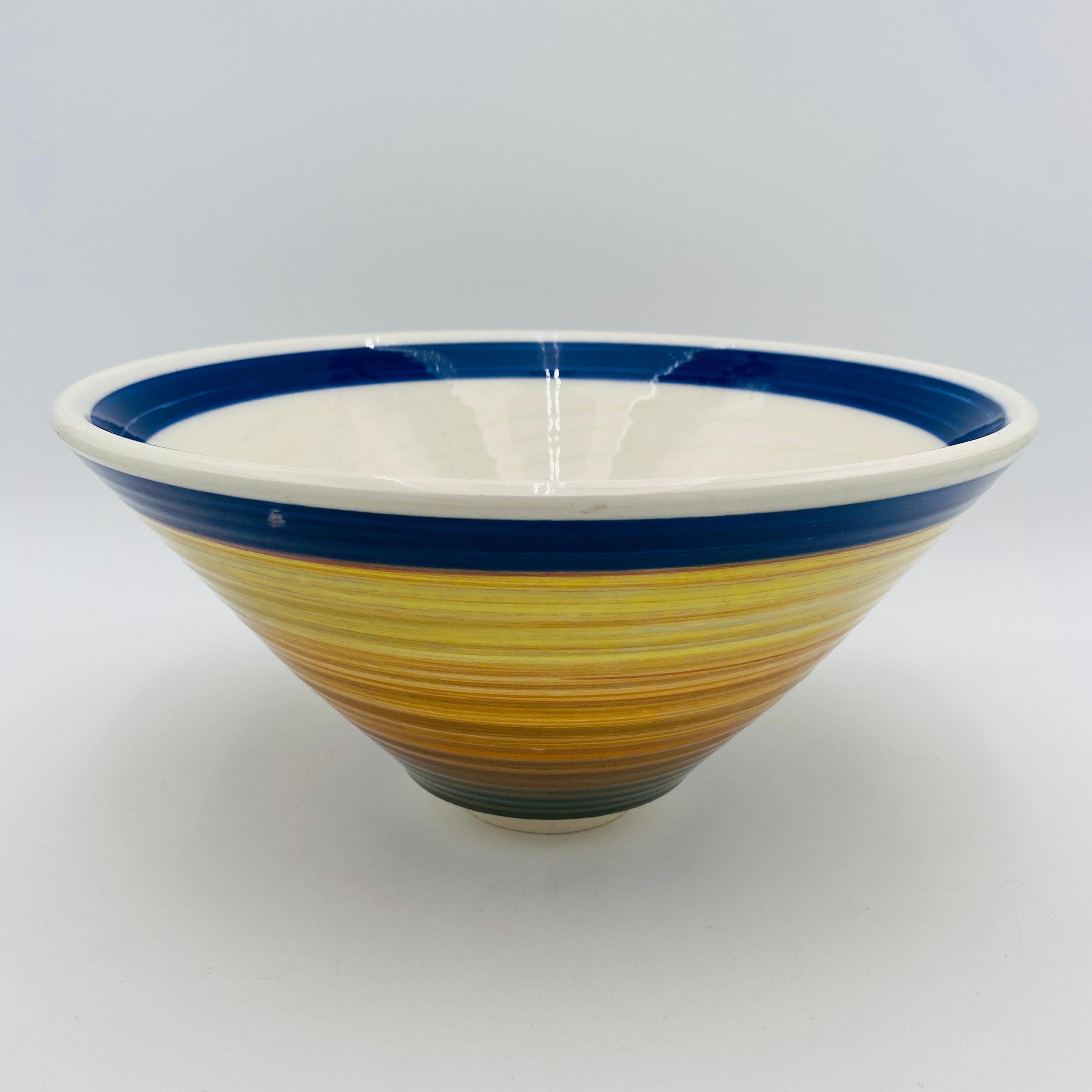 Peter Shire Echo X Park Ceramic Pottery Bowl Signed EXP 2001 For Sale 1