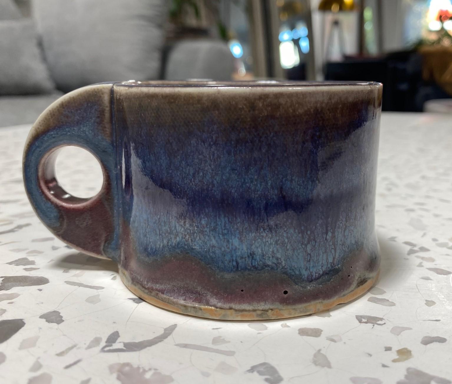 Peter Shire Exp Signed Ceramic California Studio Pottery Glazed Cup, 1979 For Sale 3
