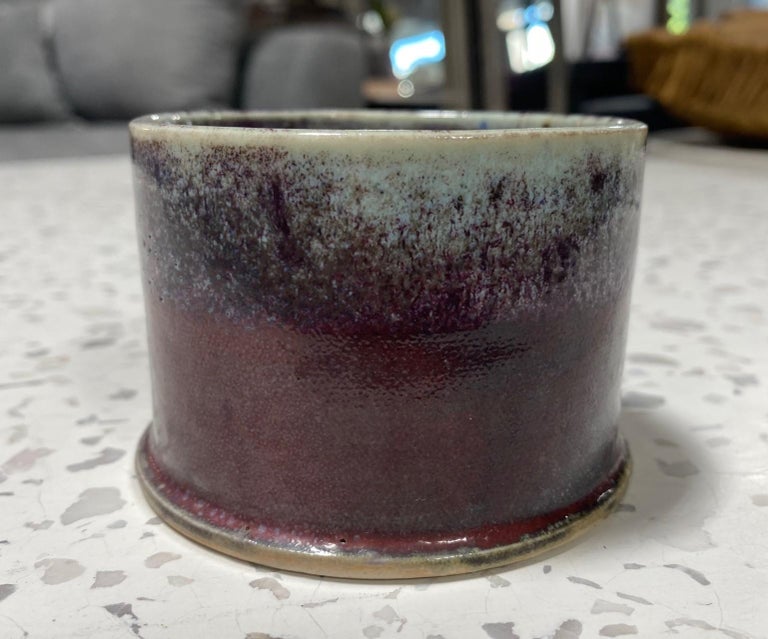 Peter Shire Exp Signed Ceramic California Studio Pottery Glazed Cup, 1979 In Good Condition For Sale In Studio City, CA