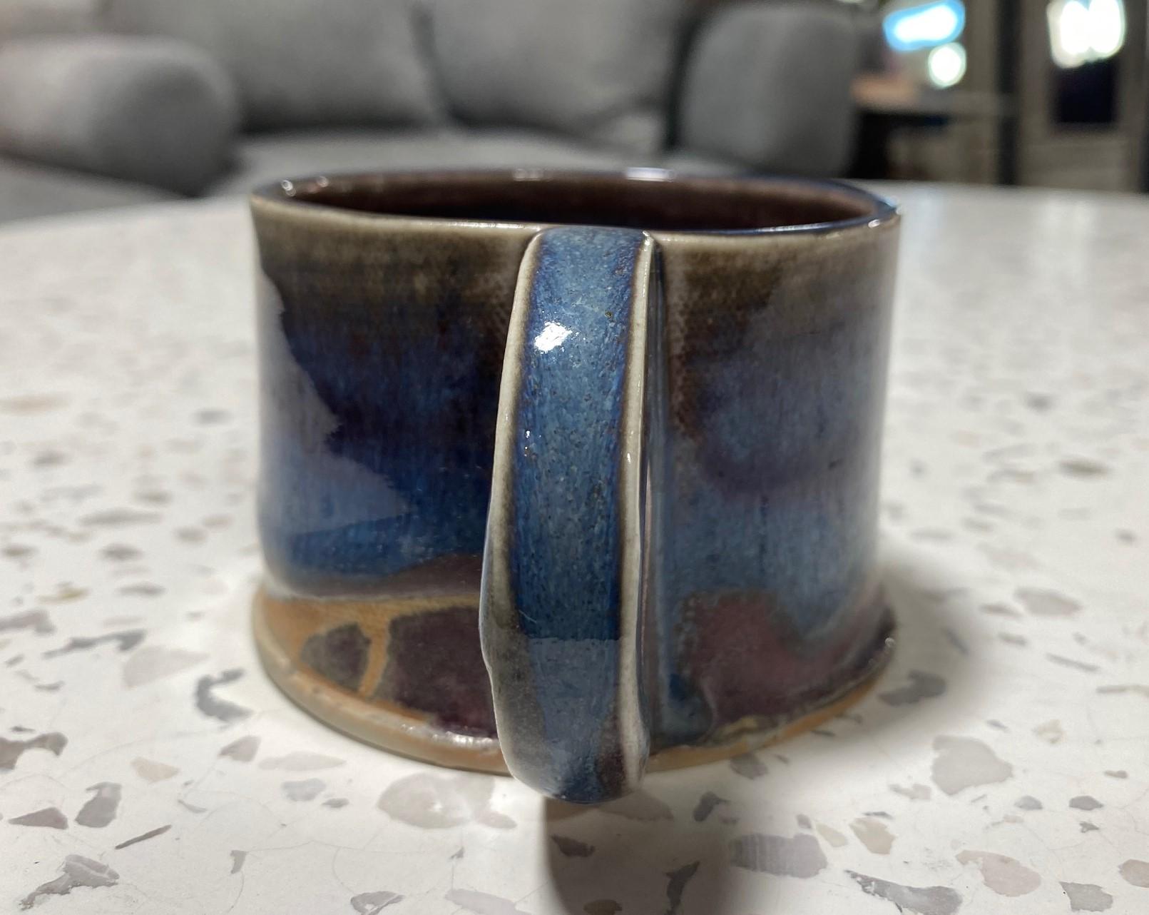 Late 20th Century Peter Shire Exp Signed Ceramic California Studio Pottery Glazed Cup, 1979 For Sale