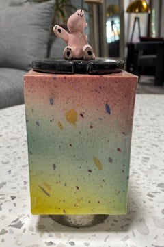 Peter Shire Exp Signed Ceramic California Studio Pottery Glazed Honey Pot, 1978