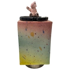 Peter Shire Exp Signed Ceramic California Studio Pottery Glazed Honey Pot, 1978