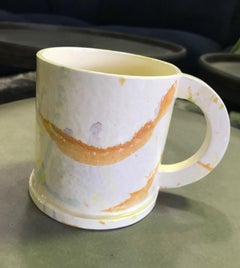 Peter Shire EXP Signed Ceramic Pottery Splatter Mug Cup Sculpture, Dated 1983