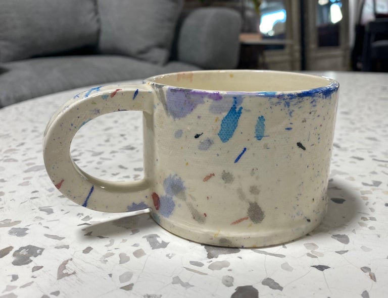 Peter Shire Exp Signed Post Modern Ceramic California Pottery Splatter Cup, 1979 For Sale 3