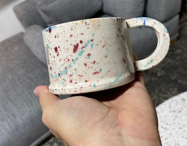 Peter Shire Exp Signed Post Modern Ceramic California Pottery Splatter Cup, 1979 For Sale 7