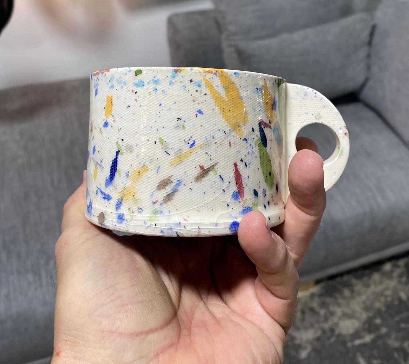 Peter Shire Exp Signed Post Modern Ceramic California Pottery Splatter Cup, 1979 For Sale 5