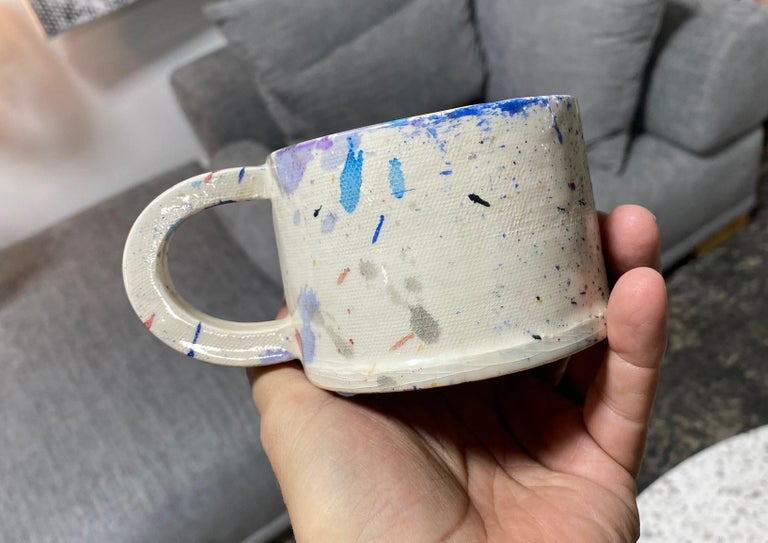 Peter Shire Exp Signed Post Modern Ceramic California Pottery Splatter Cup, 1979 For Sale 8