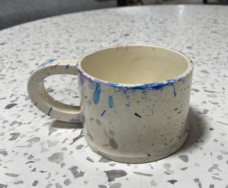 Post-Modern Peter Shire Exp Signed Post Modern Ceramic California Pottery Splatter Cup, 1979 For Sale