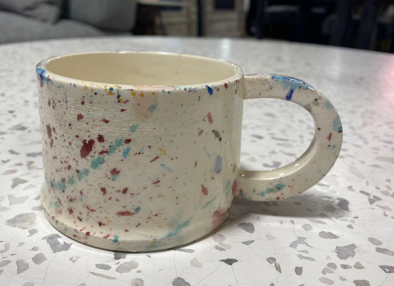Peter Shire Exp Signed Post Modern Ceramic California Pottery Splatter Cup, 1979 For Sale 1