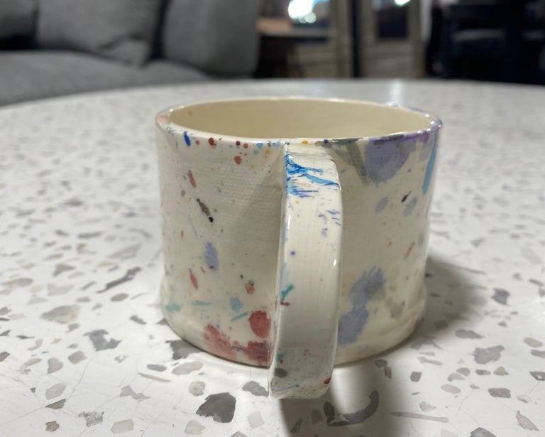 Peter Shire Exp Signed Post Modern Ceramic California Pottery Splatter Cup, 1979 For Sale 2