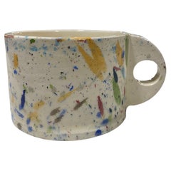 Vintage Peter Shire Exp Signed Post Modern Ceramic California Pottery Splatter Cup, 1979
