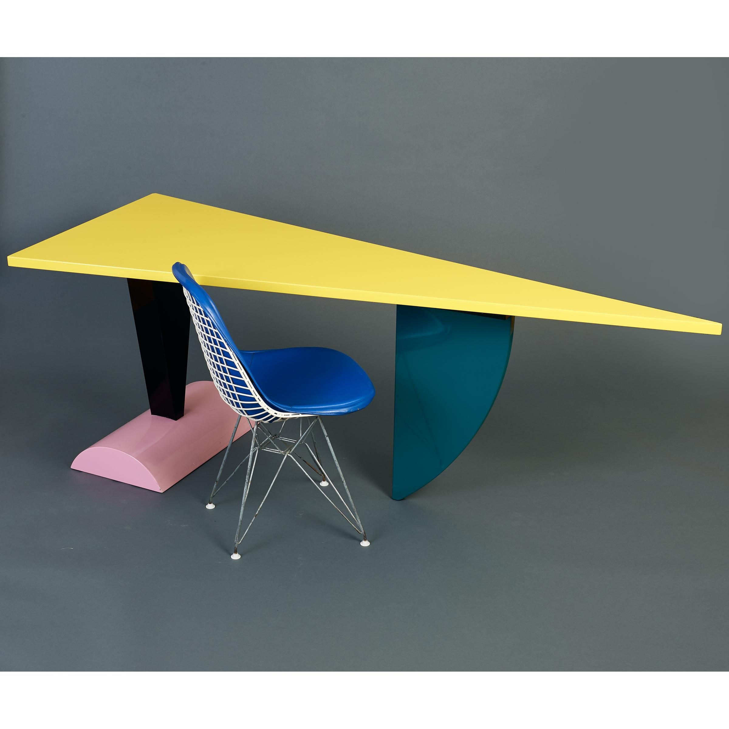 Peter Shire: Original Memphis Milano Brazil Table in Lacquered Wood, Italy 1981 For Sale 2