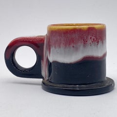 Paire de tasses à café Memphis Milano en céramique de Peter Shire