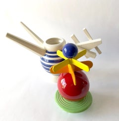 Peter Shire Postmodern Memphis Ceramic Double Spouted Teapot