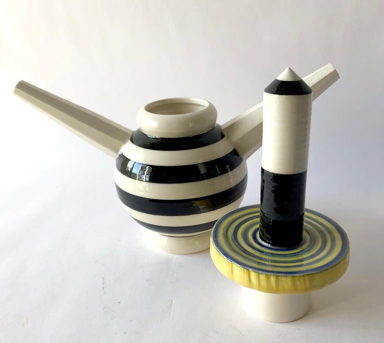 Post-Modern Peter Shire Post Modernist Memphis Design Ceramic Teapot For Sale