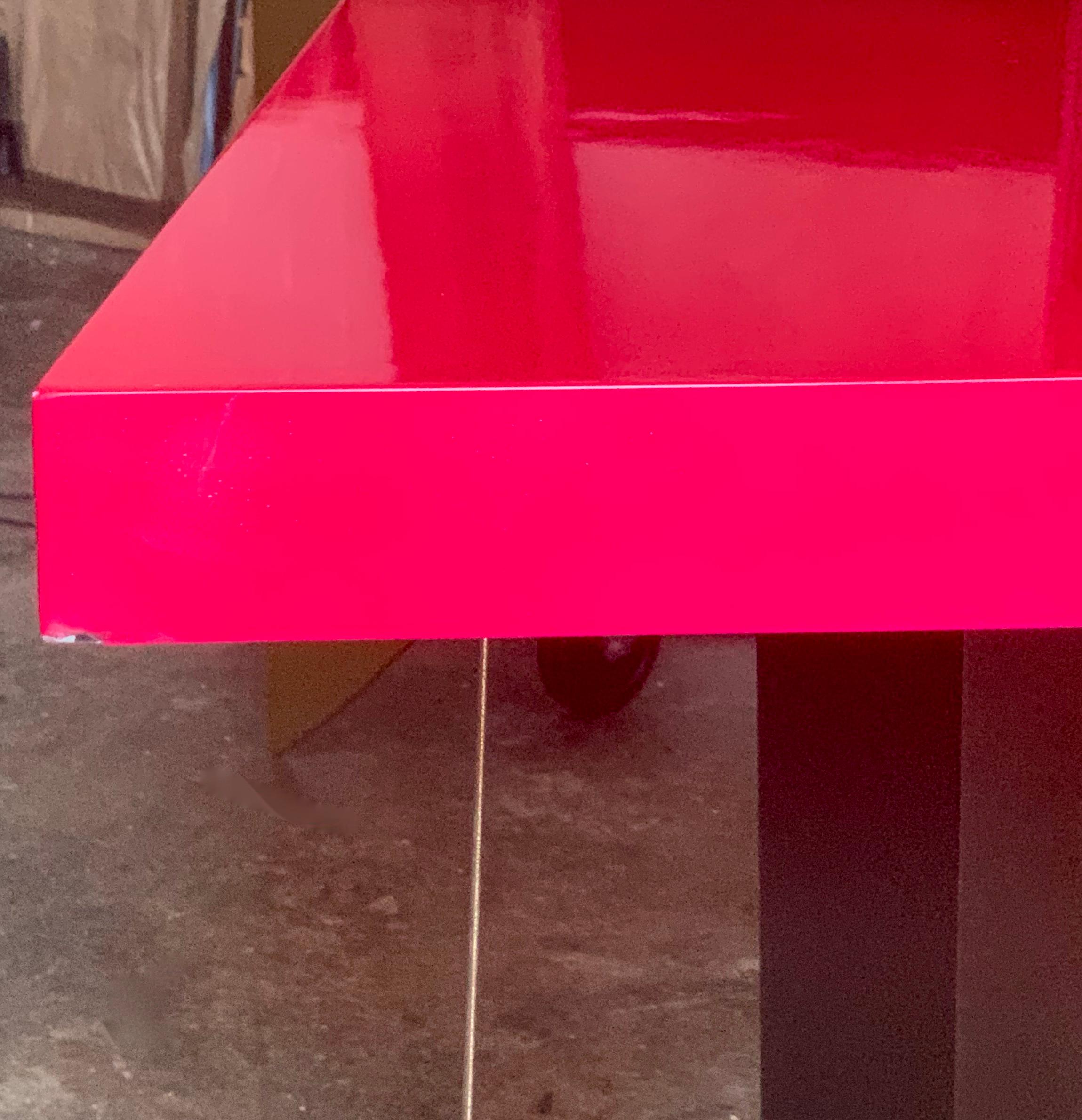 Peter Shire Prototype Brazilia Table, Shire Studio, Memphis Group, Red Gold 1980 In Good Condition In Brooklyn, NY