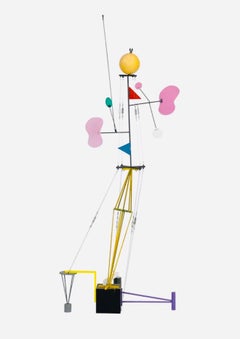 Large Post Modernist Color Pop Art Metal Sculpture Memphis Milano Peter Shire LA