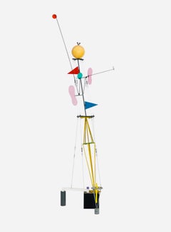 Large Post Modernist Color Pop Art Metal Sculpture Memphis Milano Peter Shire LA
