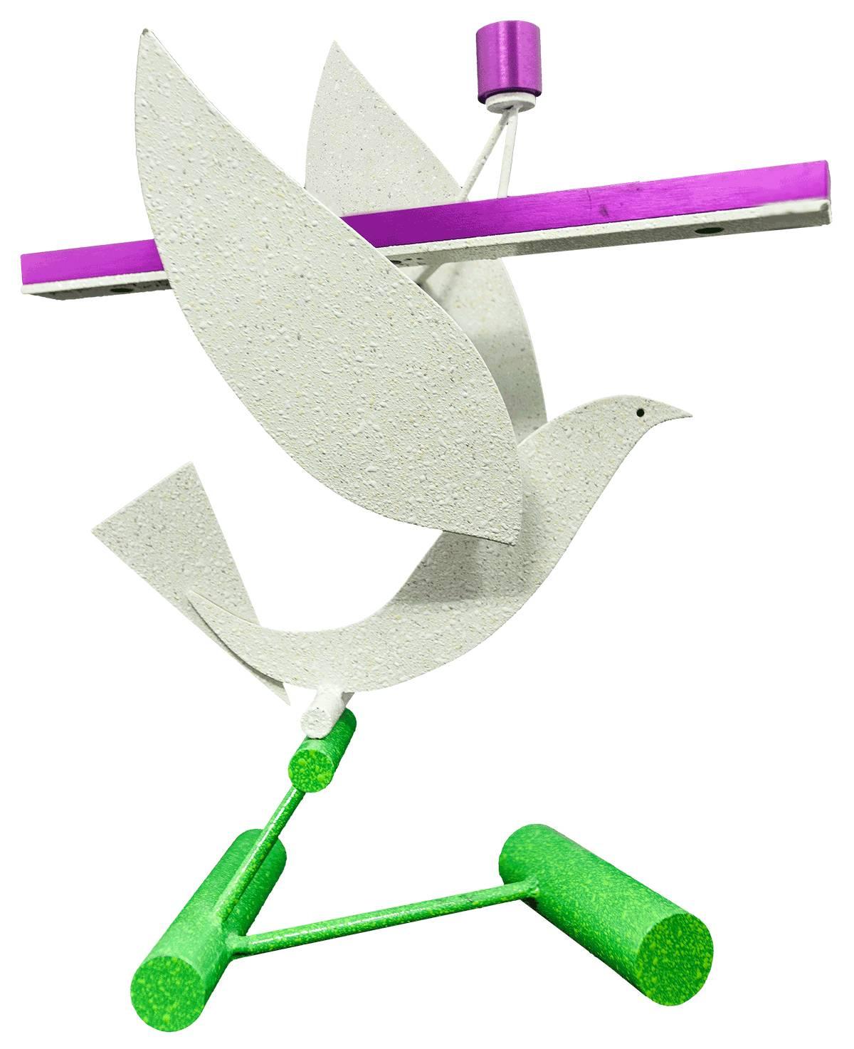 Post Modern Peace Dove Judaica Menorah Pop Art Sculpture Memphis Milano Artist For Sale 2