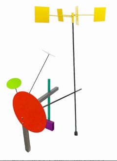 Scultura postmoderna in stile Pop Art dai colori vivaci, Memphis, Milano, Peter Shire, Los Angeles, arte metallica