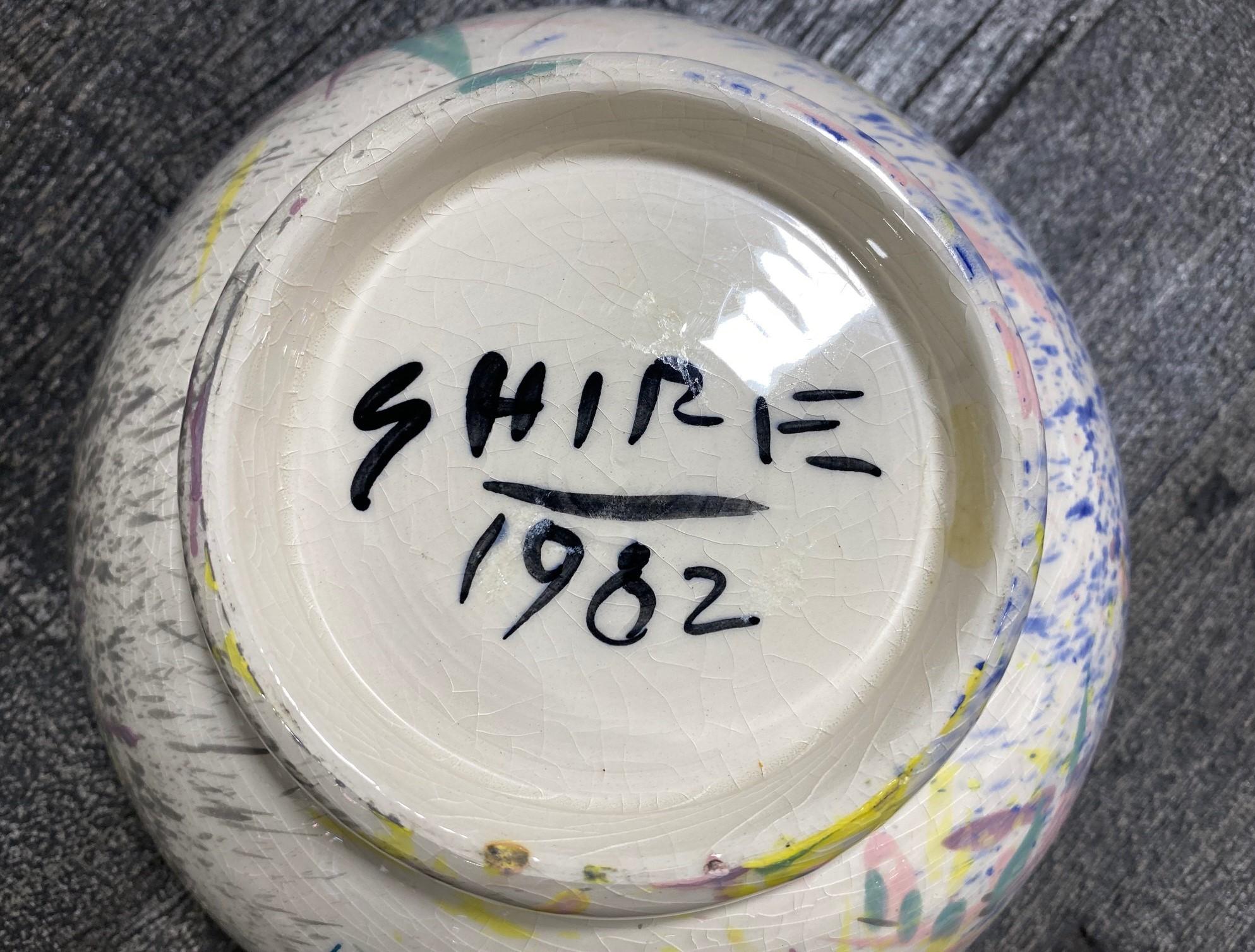 Peter Shire Signed Ceramic California Exp Studio Pottery Splatter Bowl, 1982 For Sale 4