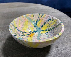 Peter Shire Signed Ceramic California Exp Studio Pottery Splatter Bowl, 1982
