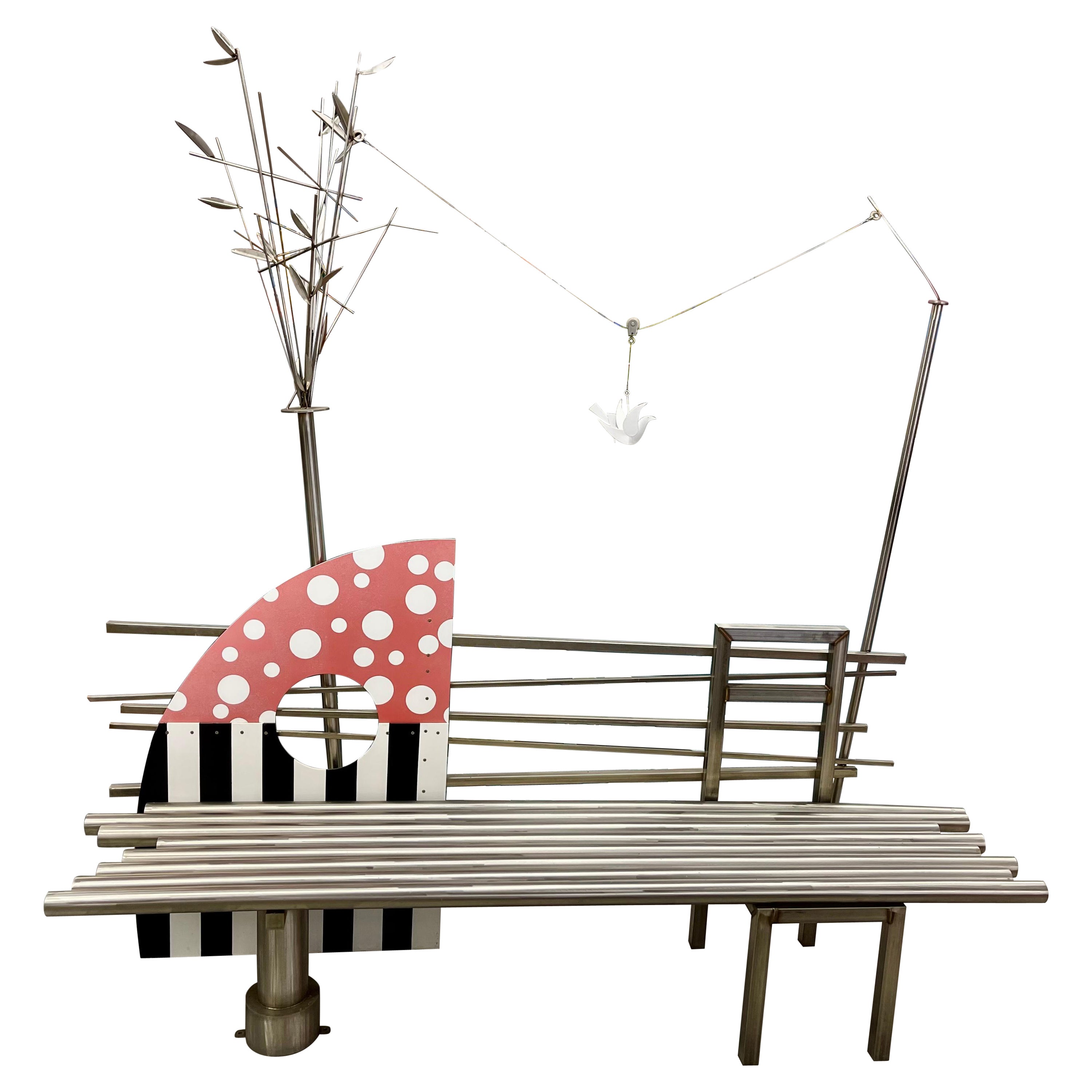 Peter Shire Steel Sculpture or Bench For Sale