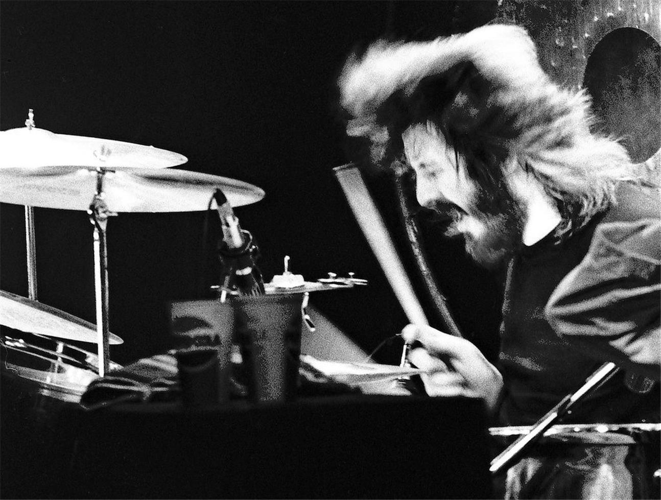 Peter Simon Black and White Photograph - John Bonham, Led Zeppelin, 1970