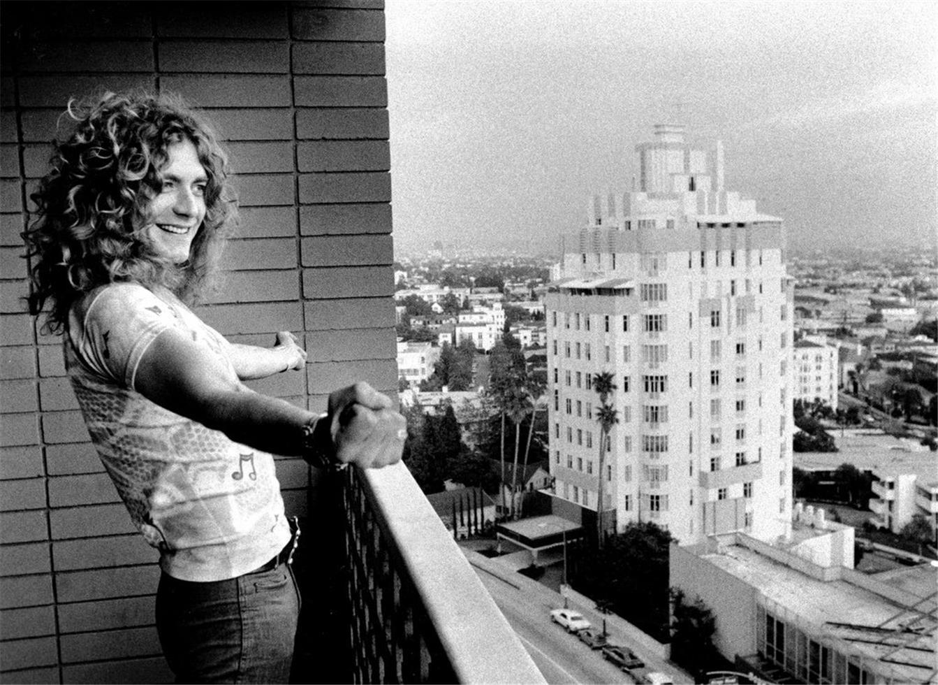 Peter Simon Black and White Photograph - Robert Plant, Led Zeppelin, Sunset Strip, Los Angeles, CA, 1975
