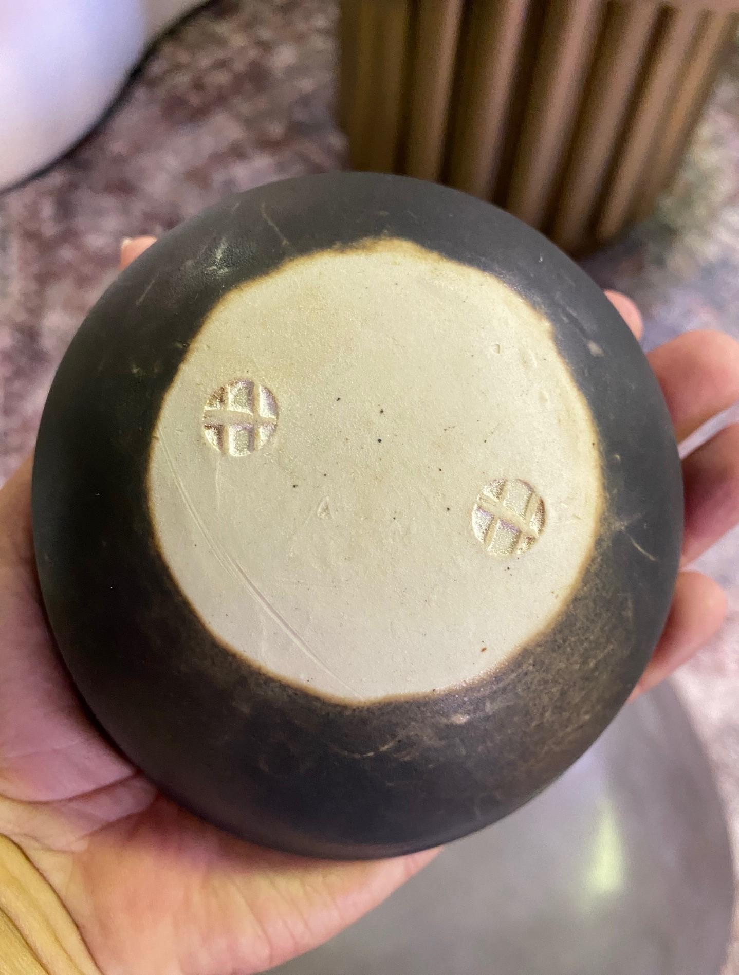 Peter Simpson Signé British Studio Pottery Bowles Organic Nature Form Vessel en vente 3
