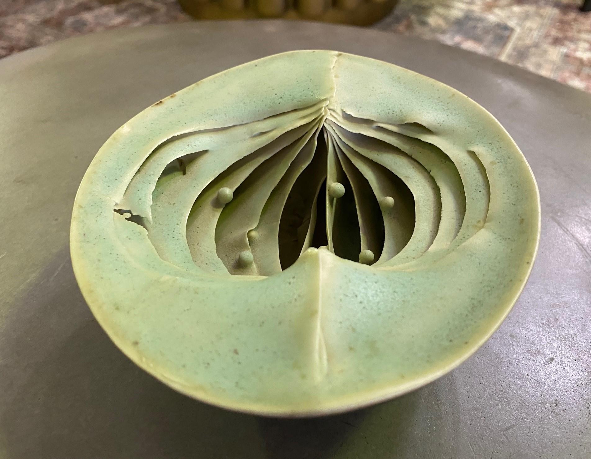 English Peter Simpson Signed British Uk Studio Pottery Bowl Organic Nature Form Vessel For Sale