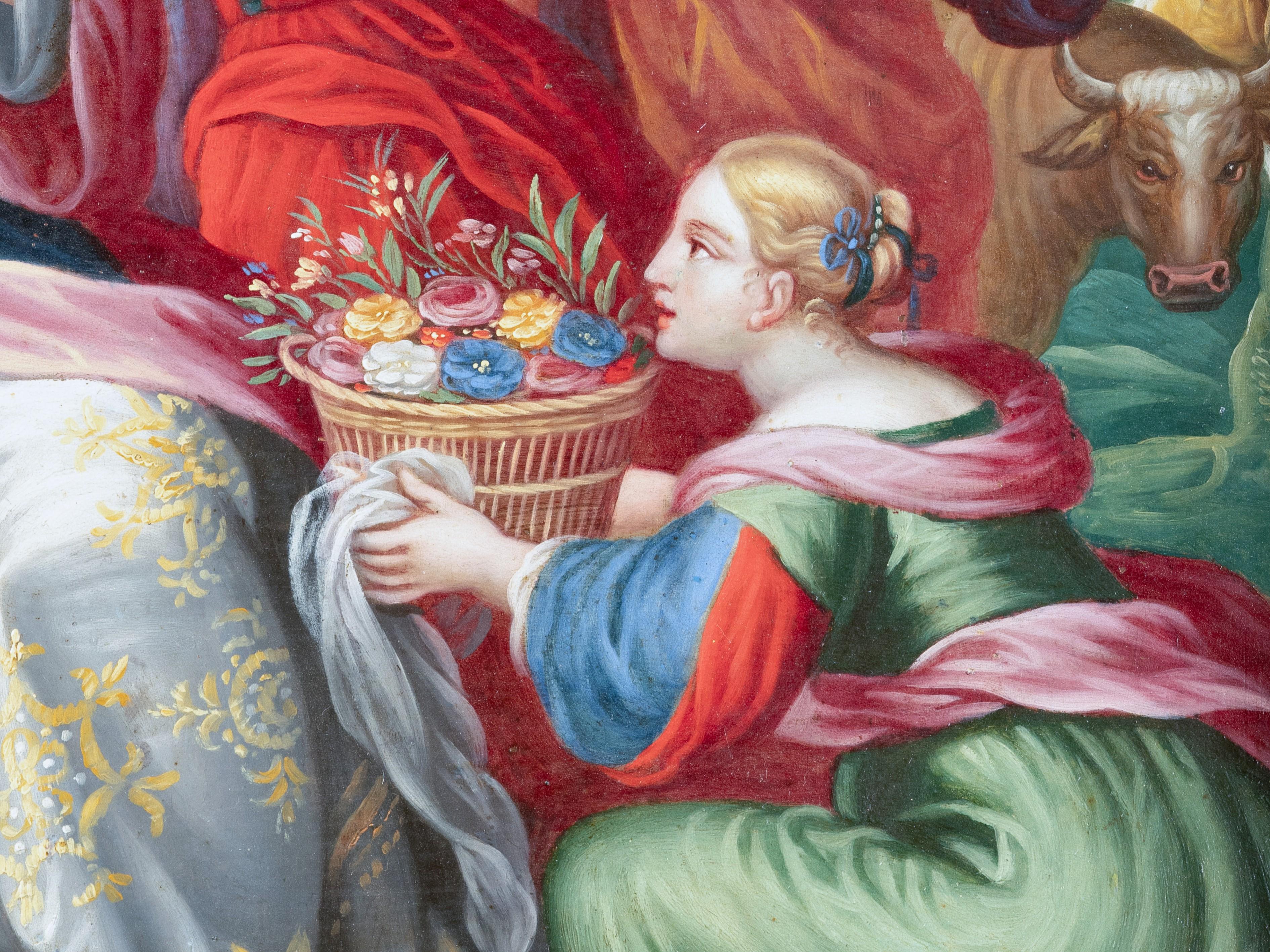 Il ratto di Europa, firmato Peters Sion (1624-1695), Anversa, XVII secolo - Landscape Painting Marrone di Peter Sion