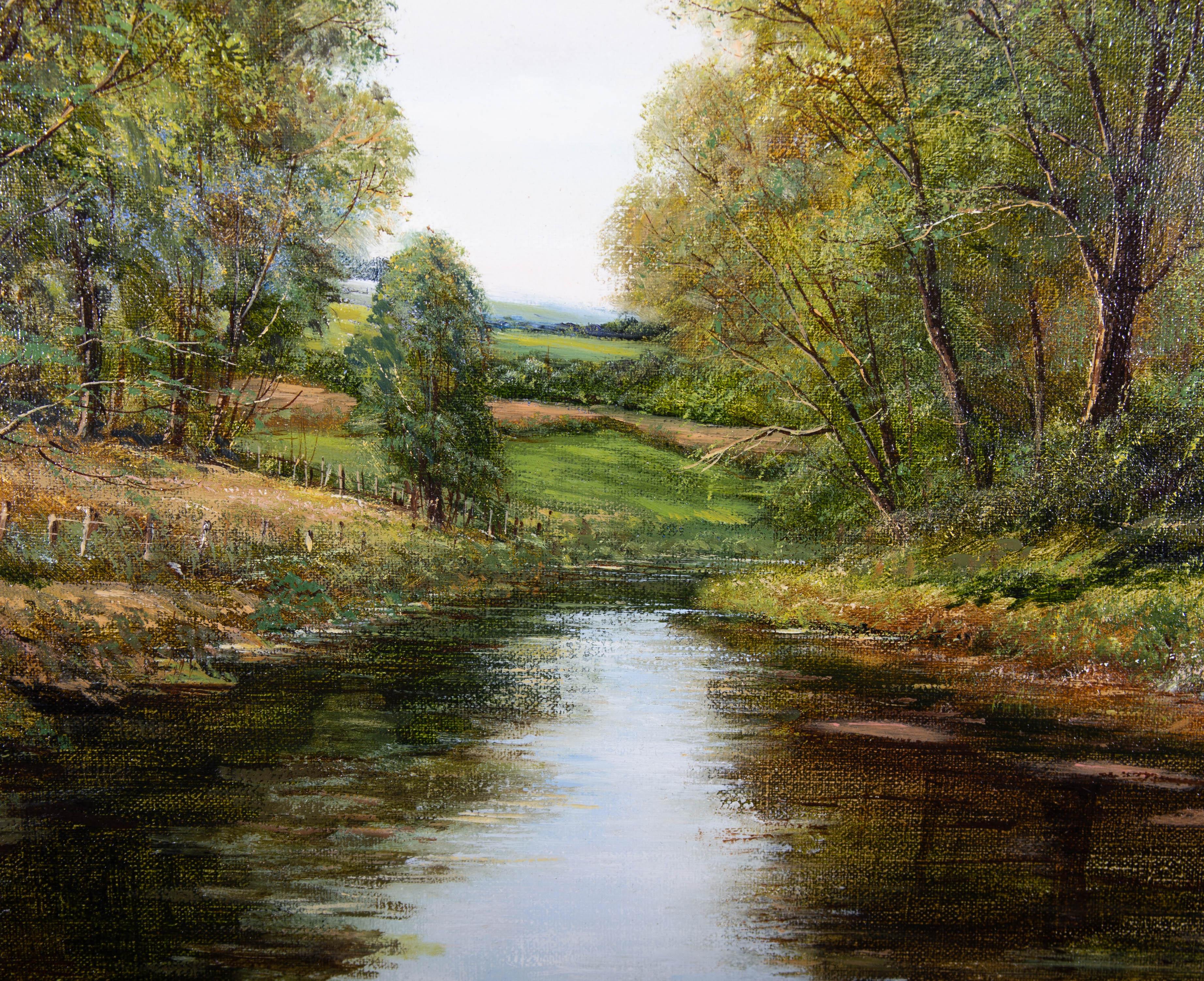 Peter Snell (n.1935) - Gran óleo del siglo XX, Río campestre 4