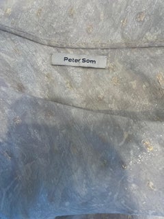 Peter Som Resort 2009 gris argenté taille 4 6 asymétrique en soie métallisée