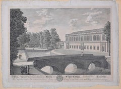 Trinity College and John's College, Cambridge engraving by P S Lamborn