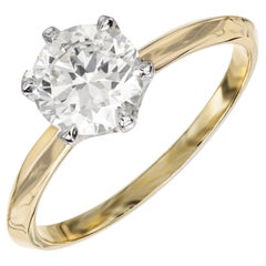 Bague de fiançailles solitaire en platine et or jaune de Peter Suchy, sertie d'un diamant de 1,40 carat