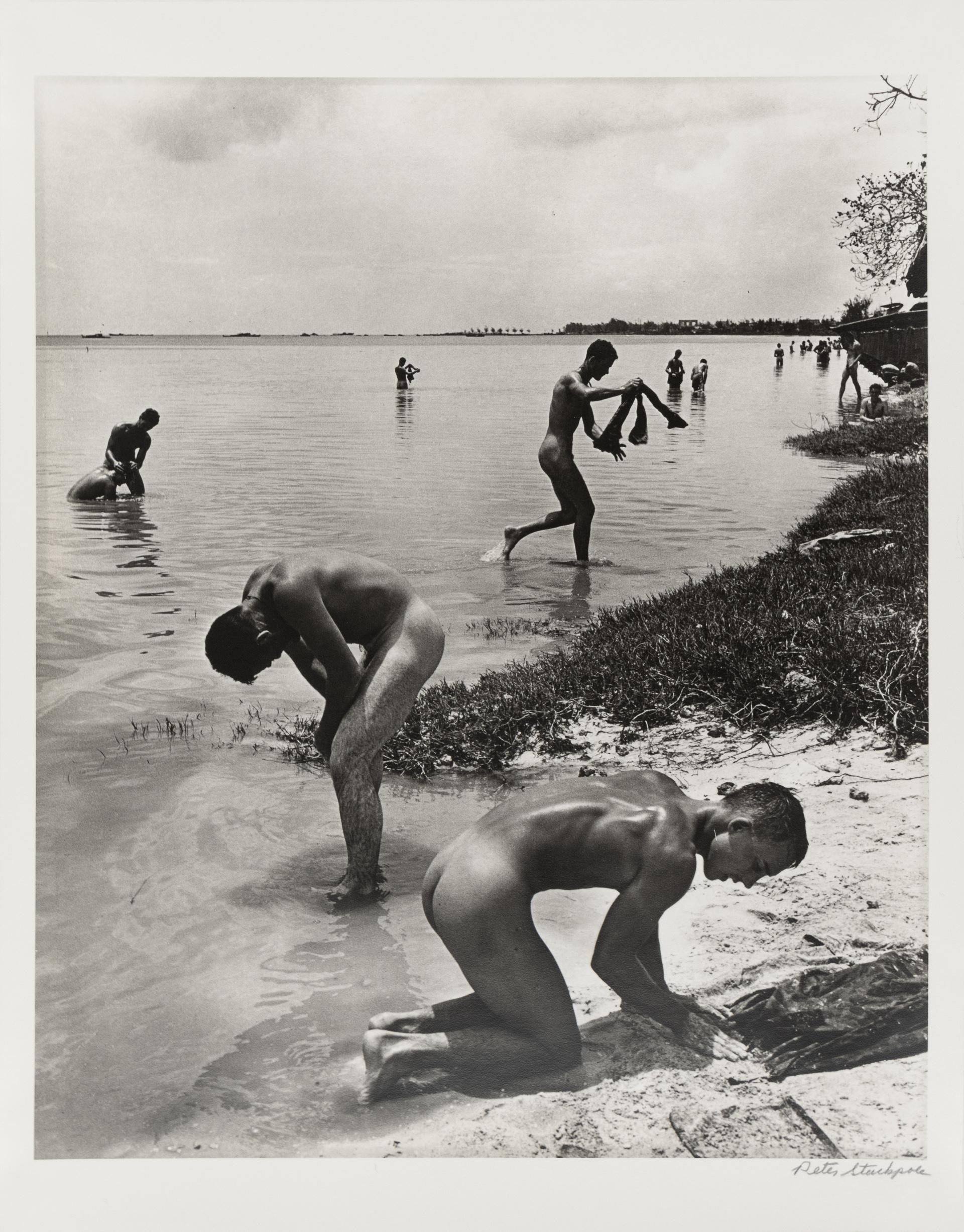 This is a black and white photograph by Peter Stackpole taken in 1944 - this work is offered by CLAMP in New York City.

1944/1970s

Signed in pencil, l.r.; Also signed in pencil, verso

Gelatin silver print 

12.25 x 10 inches (31.1 x 25.4 cm),