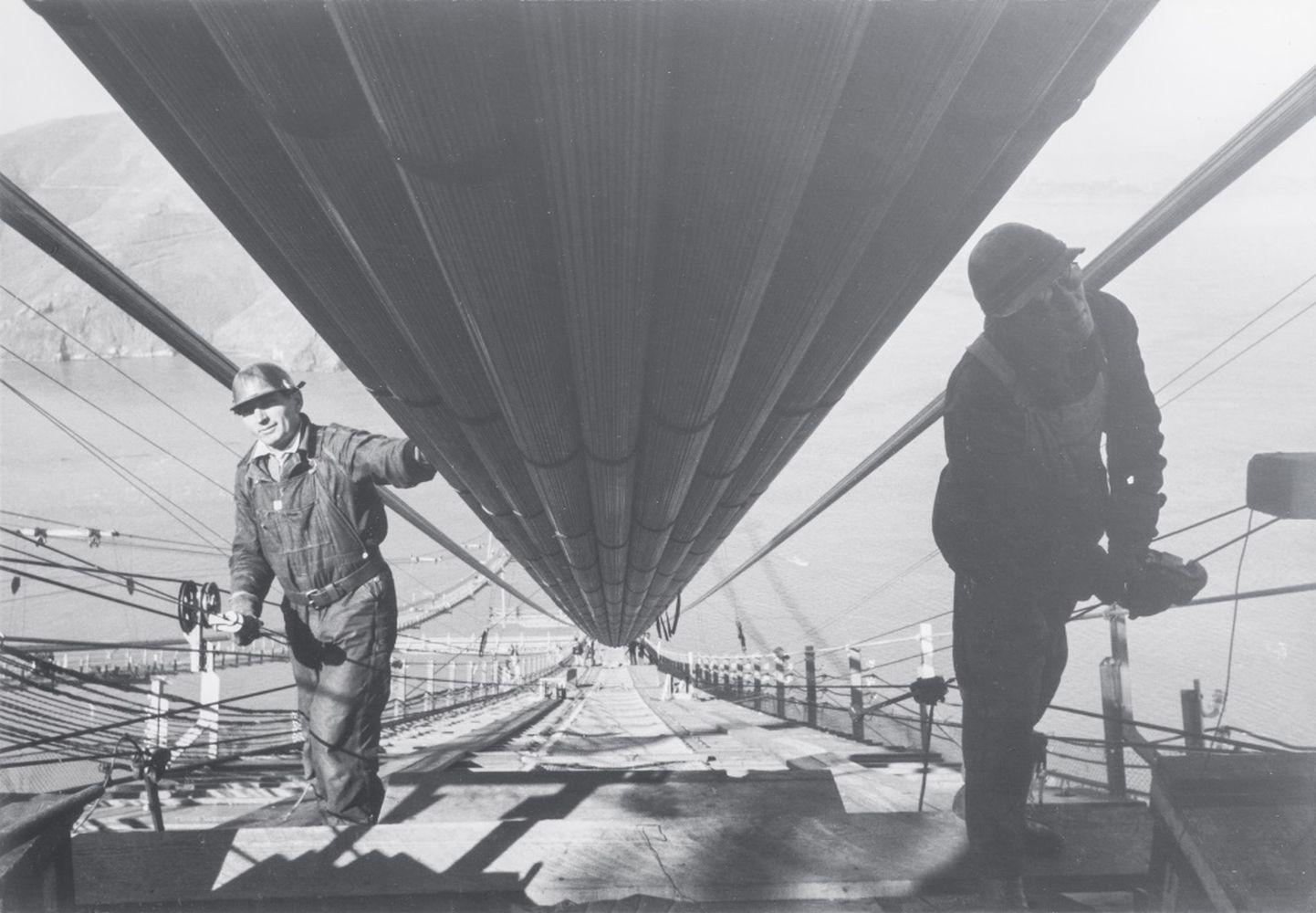 Golden Gate Bridge Workers - Photograph by Peter Stackpole